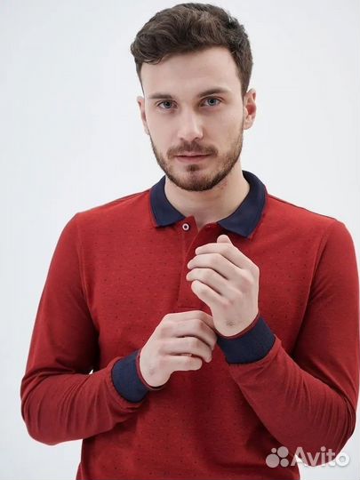 Поло мужское с длинным рукавом 46