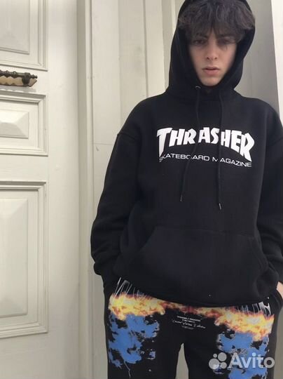 Лонгслив Thrasher Skateboarding y2k Off-white Rare