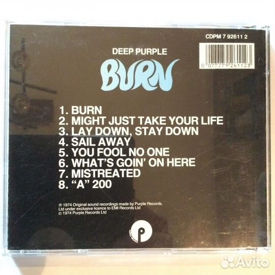 CD Deep Purple/Burn,1997,Italy