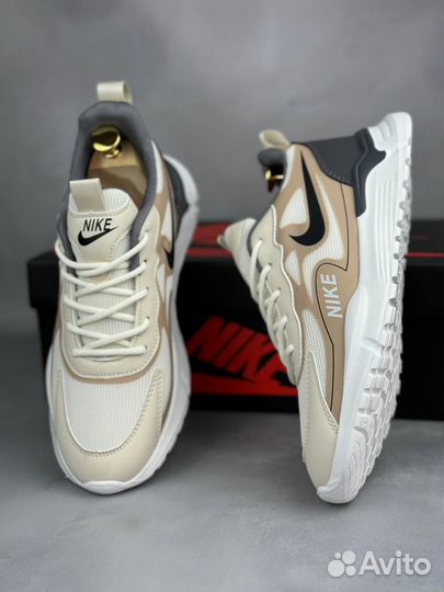 Летние мужские кроссовки бежевые Nike Air