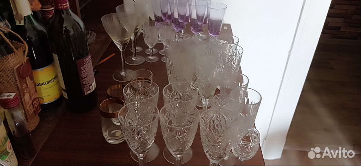 Бокалы, фужеры, рюмки, стаканы, хрусталь, стекло