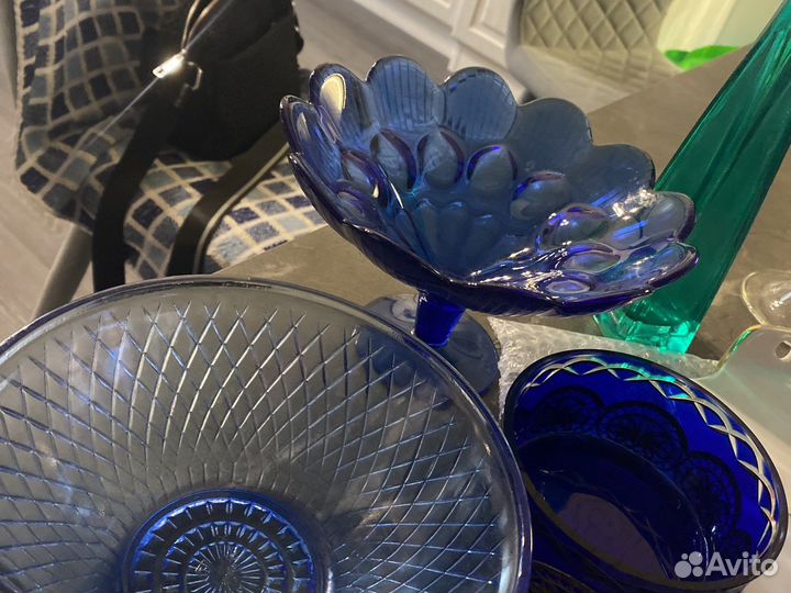 Посуда цветное стекло времен СССР