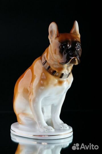 Фарфоровая фигурка Собака Боксер лфз