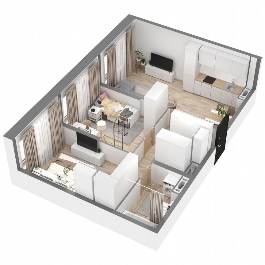 2-к. квартира, 59,4 м², 1/23 эт.