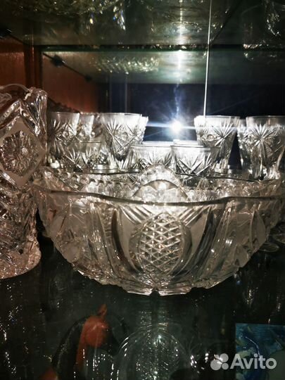 Графин, фужеры, бокалы, вазы хрустальные. СССР