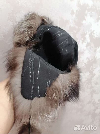 Шапка ушанка женская, чернобурка