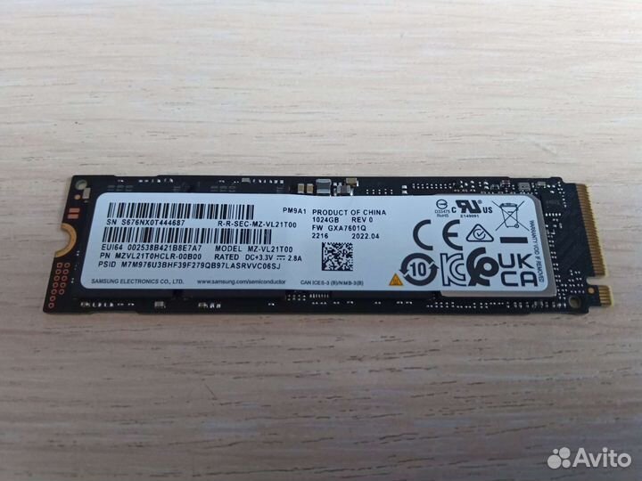 SSD Samsung PM9A1 (OEM-вариант 980 PRO)