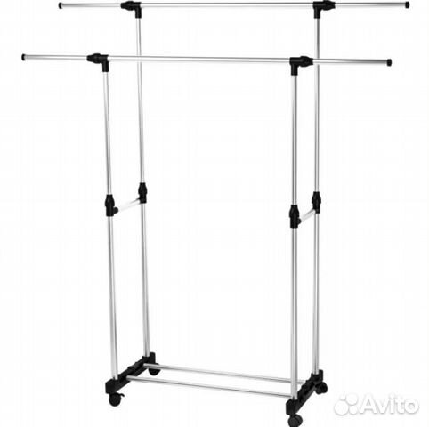 Вешалка напольная для одежды (2 штанги)