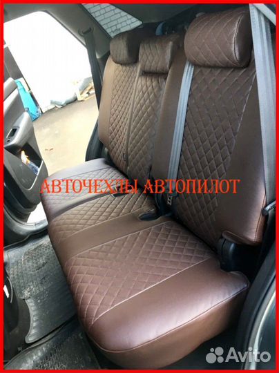 Чехлы Автопилот Kia Sorento 2 из экокожи шоколадны