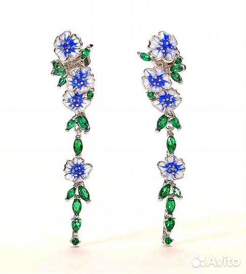 Серёжки, Серьги, Каскад цветов, Новые