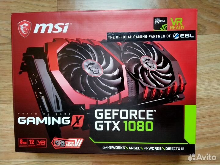 Видеокарта GTX 1080 MSI gaming X 8GB