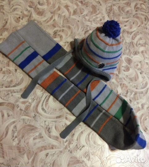 Шарф и шапка «Шалуны» 50-52 размер