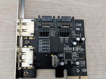 Новый Контроллер PCI-E 1x SATA3 - 2 Int + 2 eSata