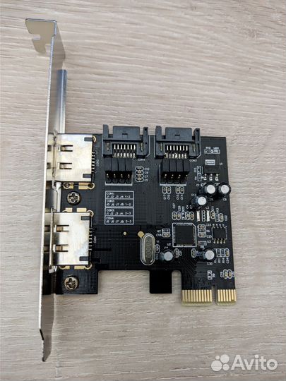 Новый Контроллер PCI-E 1x SATA3 - 2 Int + 2 eSata