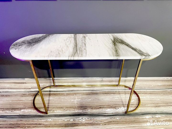 Консоли из натурального камня и стекла