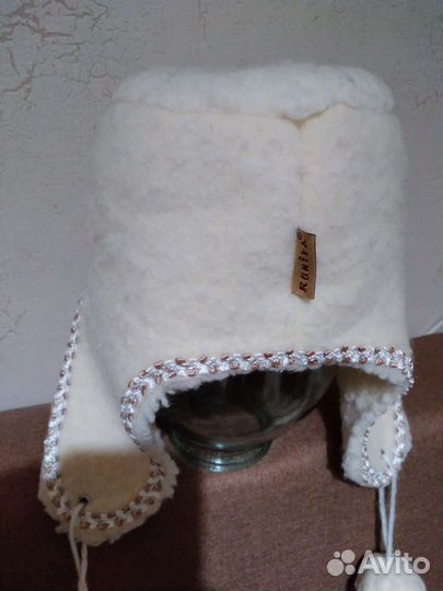 Шапка ушанка+шарф из натуральной шерсти