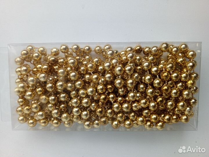 Ёлочные бусы золотые