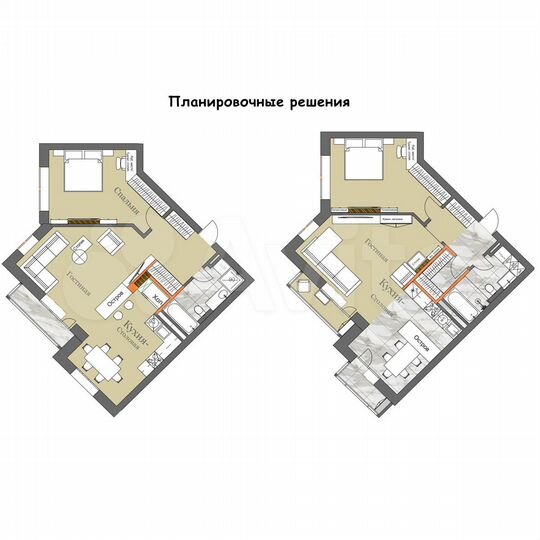 2-к. квартира, 66,6 м², 6/17 эт.