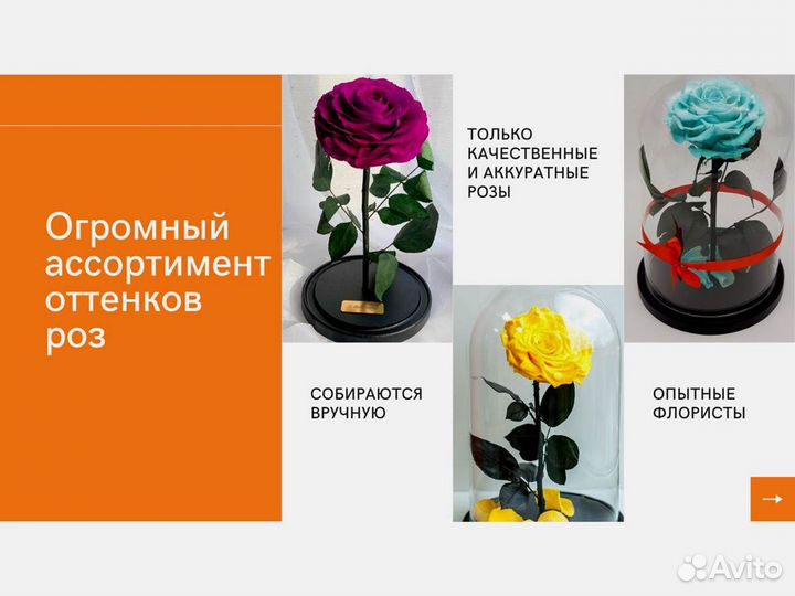 Вечная роза в колбе