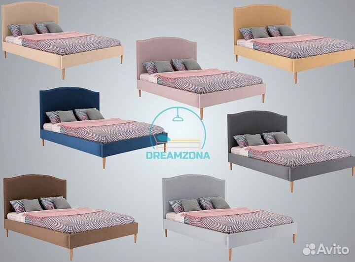 Кровать Аннет с мягким изголовьем под заказ