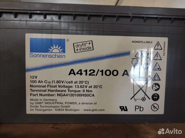 Аккумулятор sonnenschein a412/100 a