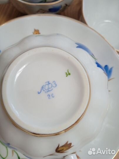 Фарфоровая посуда СССР сервиз чайный лфз