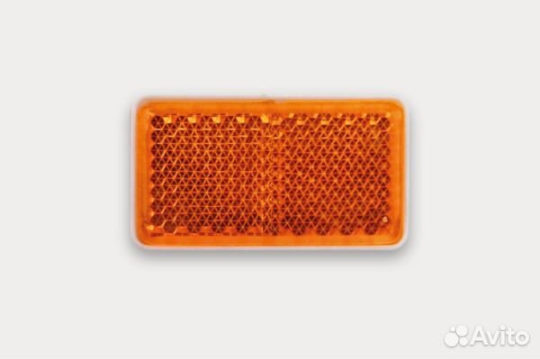 Отражатель на прицеп желтый прямоугольный на клей