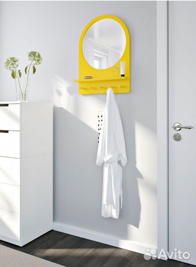 Зеркало с полкой и крючками IKEA салтрёд