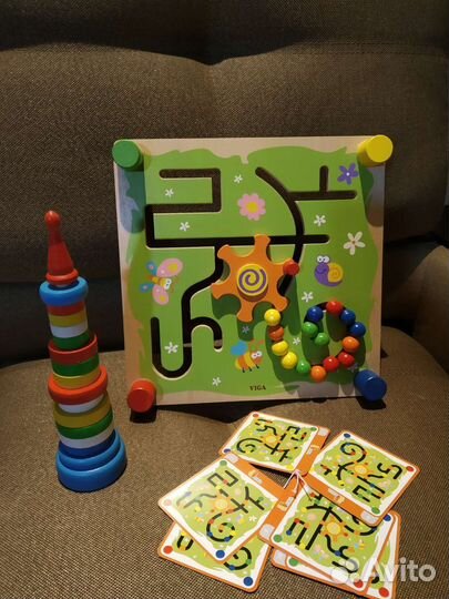 Бизиборд, лабиринт с шариками Viga насекомые