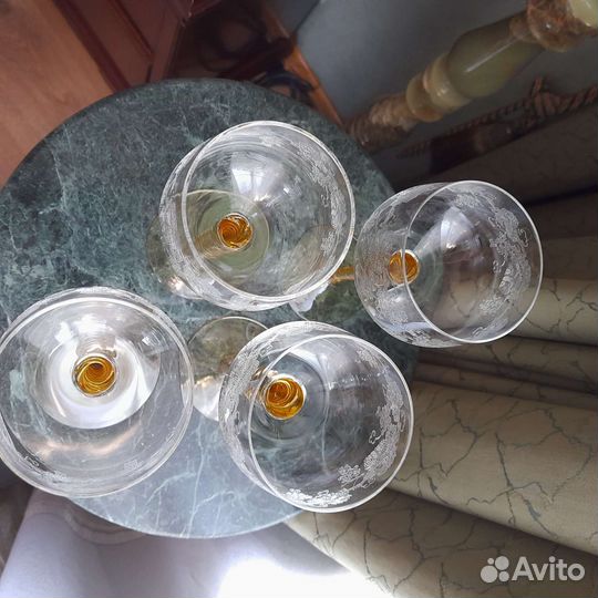 Фужеры Bohemia Glass богемсое стекло СССР винтаж