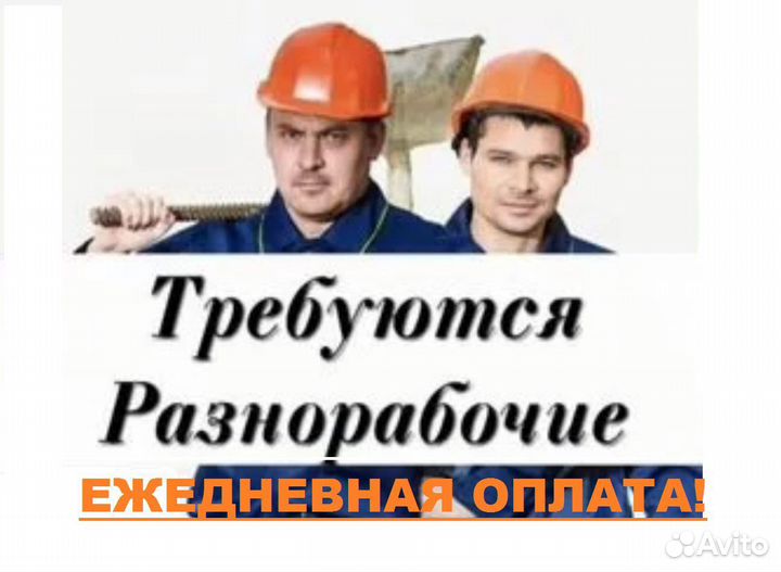 Требуются разнорабочие с ежедневной оплатой