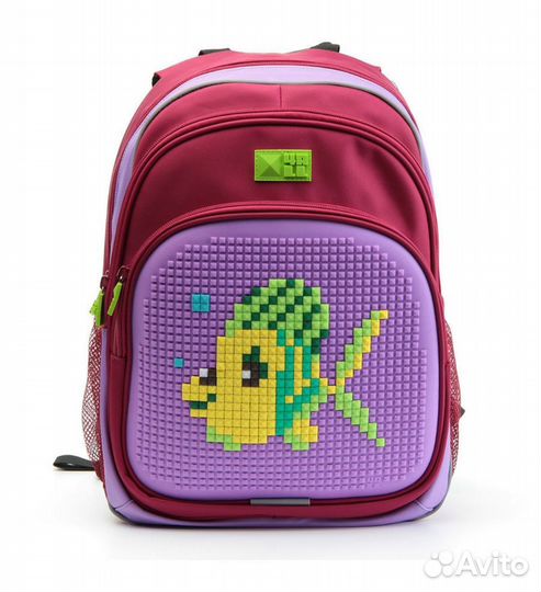 Портфель рюкзак школьный, с пиксилями, мозаика