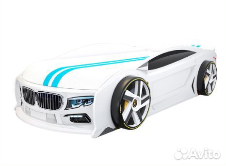 Кровать-Машина Полиция белая