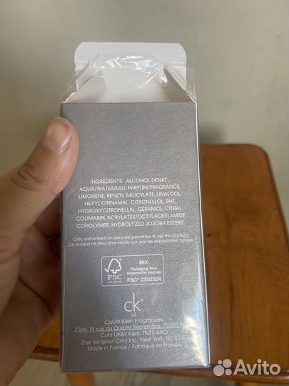 Туалетная вода унисекс calvin klein