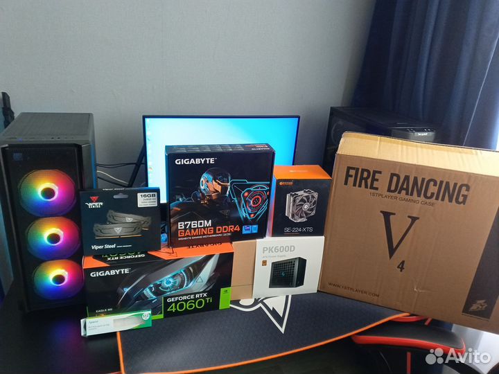 Игровой компьютер i5 12400f/rtx 4060ti/b760m/ddr4