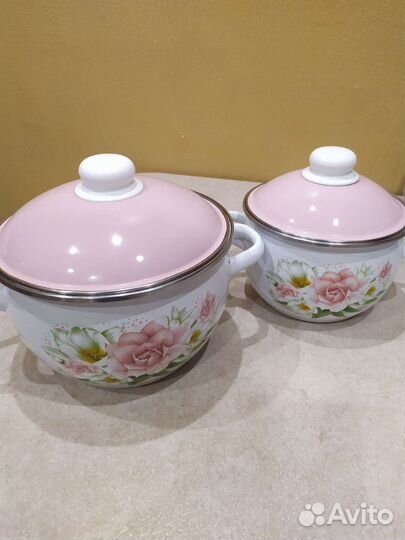 Кастрюля эмалированная набор