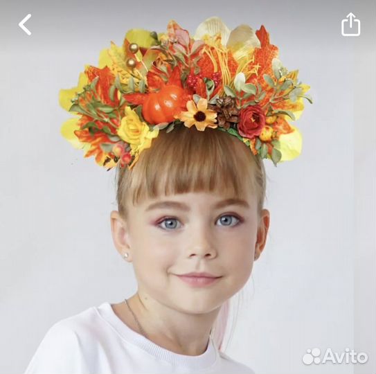 Ободок Осень с ягодами цветами