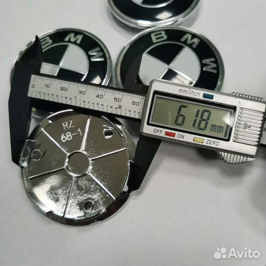 4шт колпаки BMW 68мм/62мм для реплики, черные