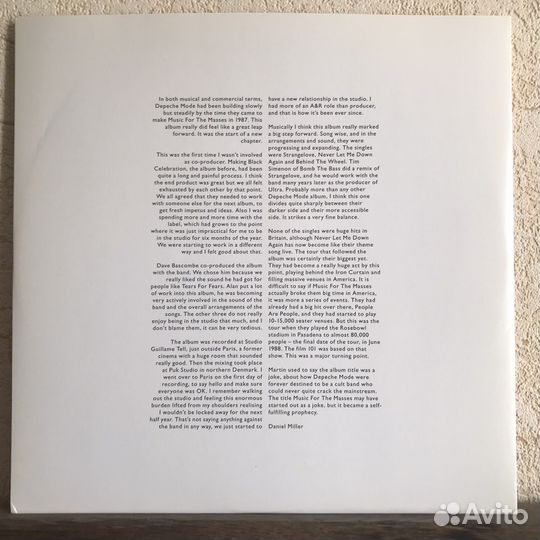 Винил Depeche Mode - Music for Masses, 2007, EU