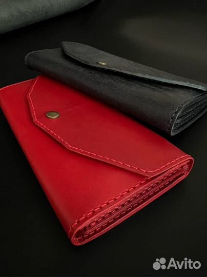 Женский кожаный кошелек ручная работа