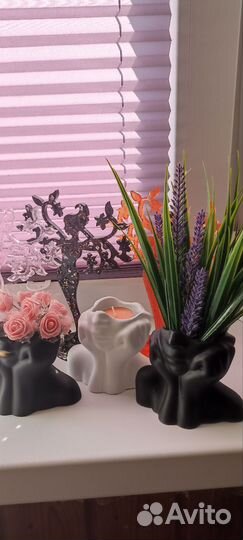 Кашпо ваза девушка, подставка для украшений