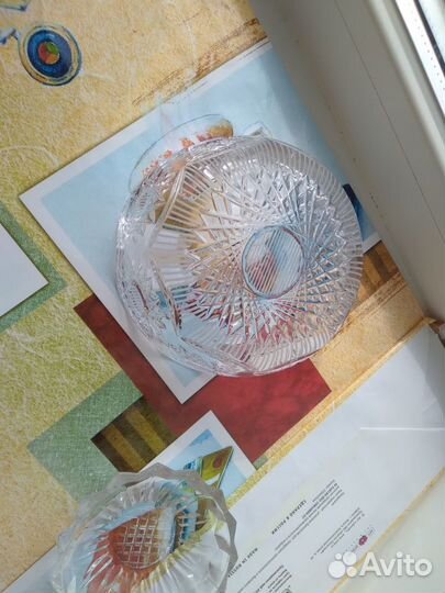 Ваза для фруктов СССР, хрусталь, конфетница 12см