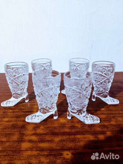 Стопки хрустальные сапожки