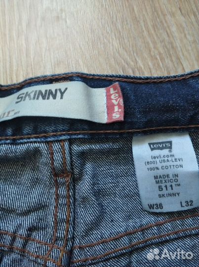 Джинсы levis 511 36х32