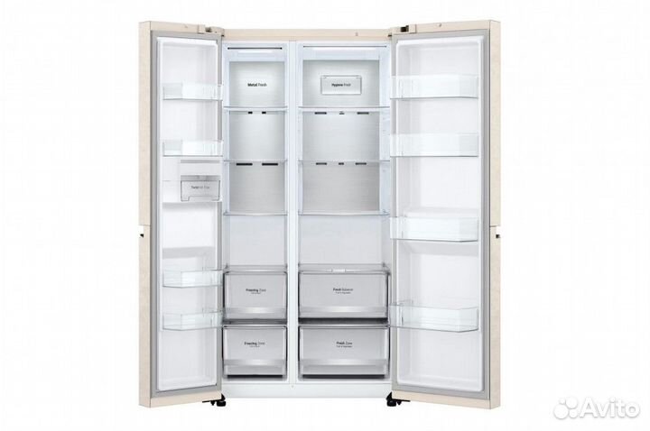 Холодильник (Side-by-Side) LG бежевый