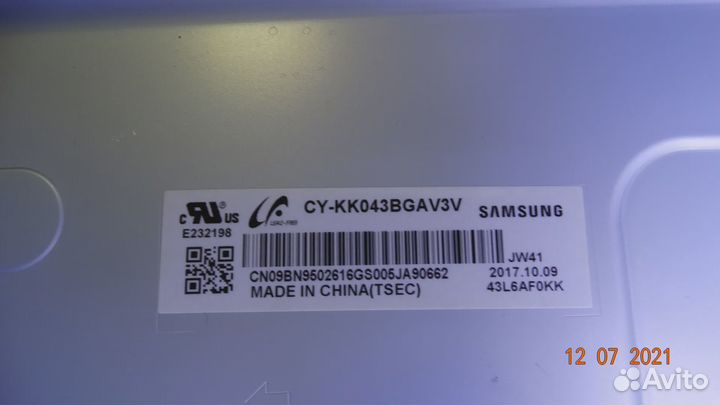 43T01-S0J T430HVN01.6 XR BD 43T01-S0K T430HVN01.6