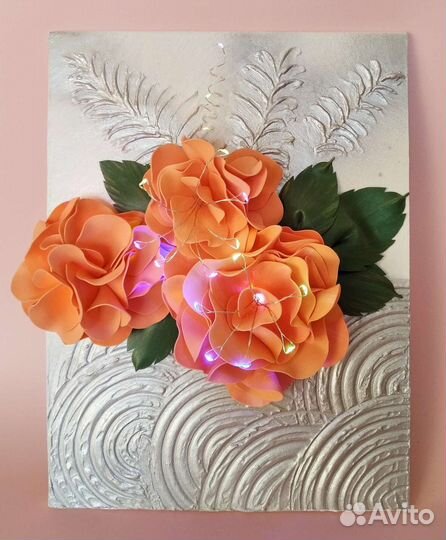 Картина барельеф с подсветкой