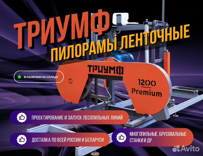 Ленточная пилорама Триумф 900 Classic / Premium