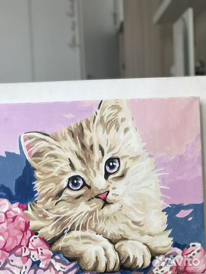 Котенок, картина готовая, нарисованная