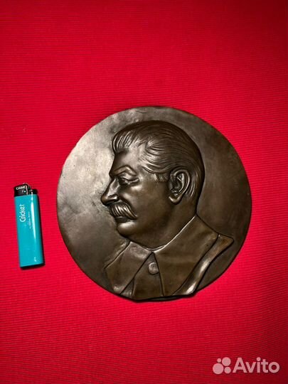 Барельеф 1930г СССР Иосиф Сталин Бронза